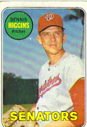 1969 Topps Baseball Cards      441A    Dennis Higgins